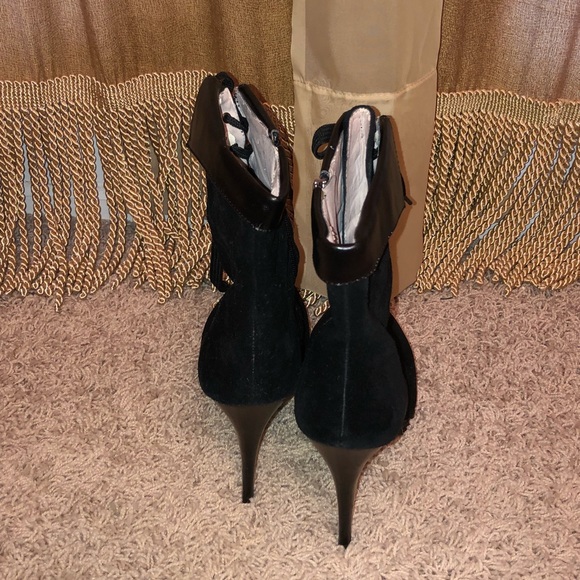 Colin Stuart sz10Black suede tie up bootie sidezip - Picture 4 of 5